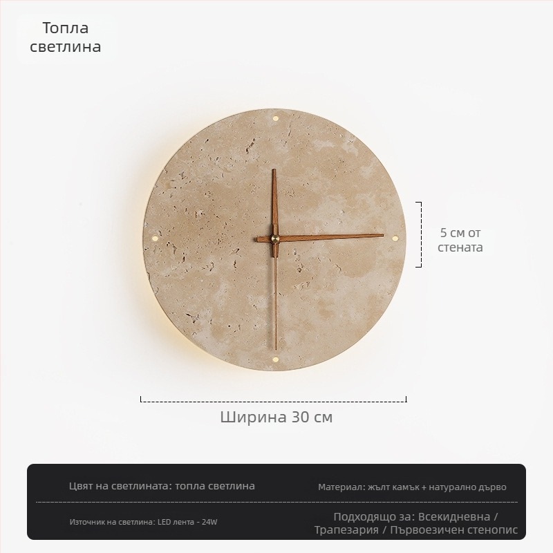 Стенно осветително тяло: лампа със мраморен абажур и корпус, LED източник, модерен минималистичен стил, съвместимо с Mijia Smart и TmallGenie