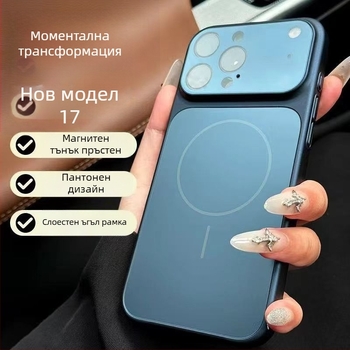 Калъф за iPhone 15–17 серия, матов финиш, удароустойчив, антипръстови отпечатъци, филм за обектива, поликарбонат.