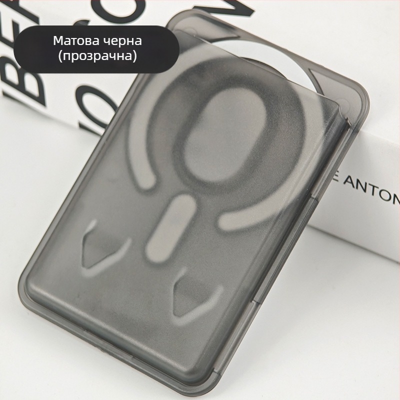 Магнитен държач за карти за iPhone 16 – матиран PC твърд корпус, персонализирано лого, магнитна задна лепенка