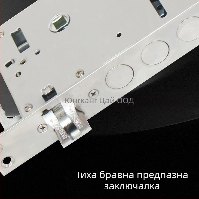 Умен пръстов заключвач за врати – цялостно стоманено тяло, цилиндричен корпус, квадратен език, анти-джаминг, двойно заключване (Модел 712-all steel, тегло 700 g, марка Qianlan)