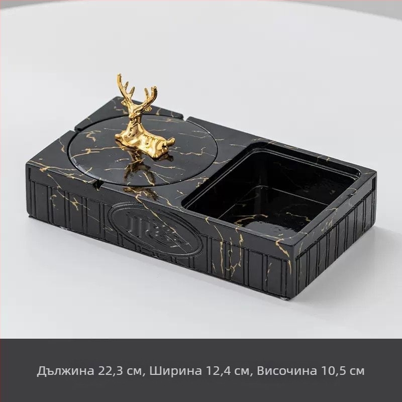 Пепелник от PET, с ключодържател, повторно използваем, квадратен минималистичен дизайн за дома