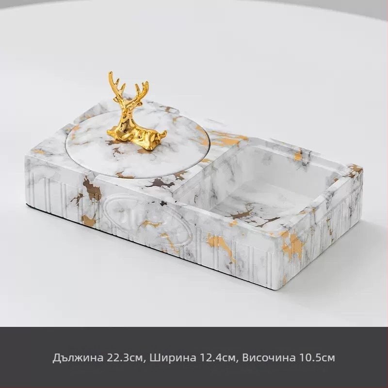 Пепелник от PET, с ключодържател, повторно използваем, квадратен минималистичен дизайн за дома