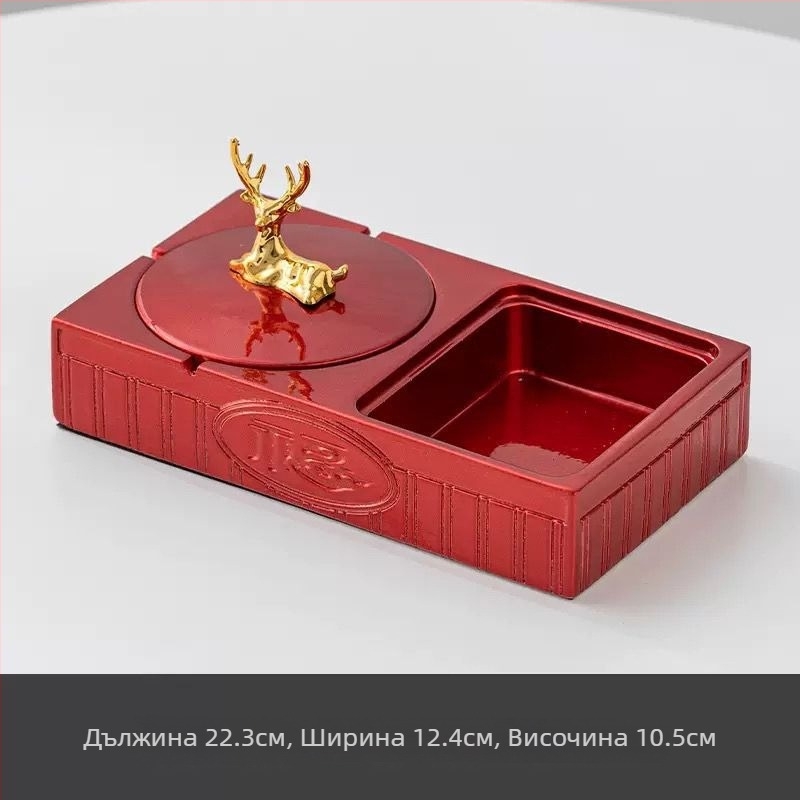 Пепелник от PET, с ключодържател, повторно използваем, квадратен минималистичен дизайн за дома