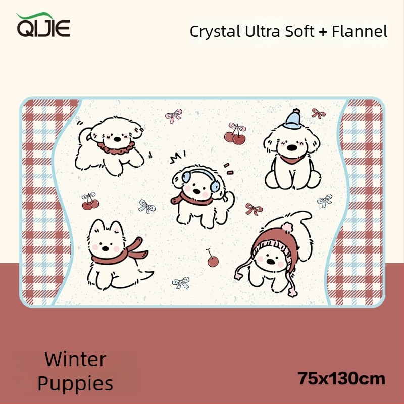 Полиестерно двуслойно фланелено одеяло с карикатурен принт – за всички сезони, персонализируемо, 260–600 g