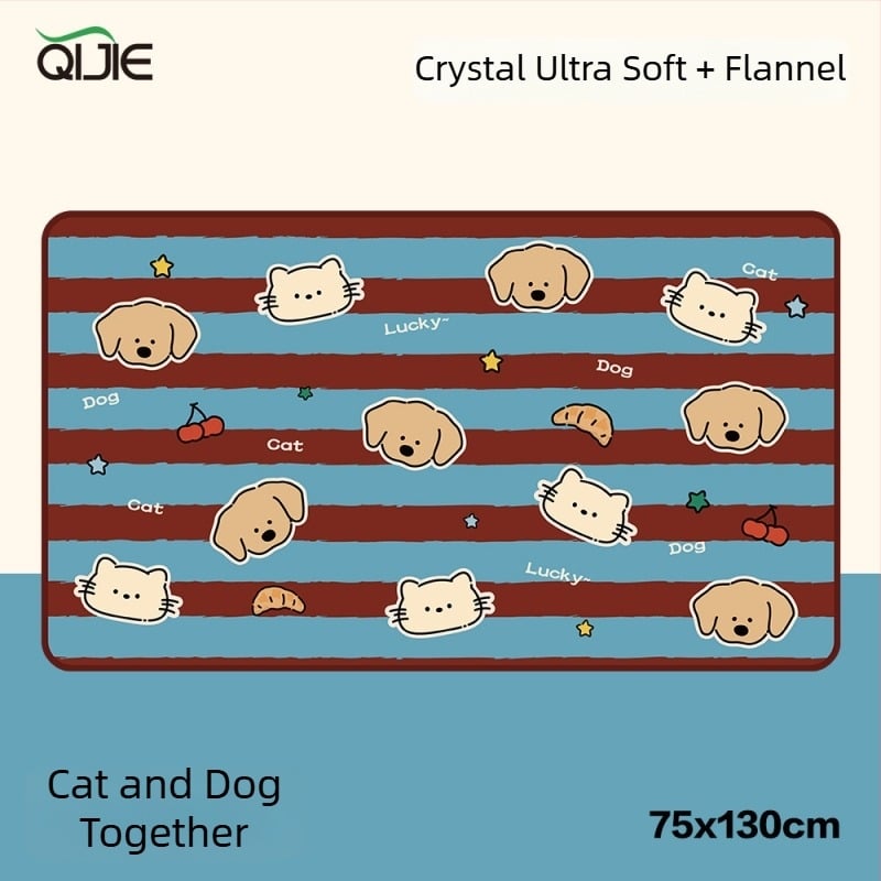 Полиестерно двуслойно фланелено одеяло с карикатурен принт – за всички сезони, персонализируемо, 260–600 g