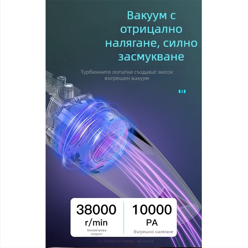 Автомобилна мини прахосмукачка за мокро и сухо почистване — 9000 Па всмукване, 12 В, 120 Вт, 450 см кабел