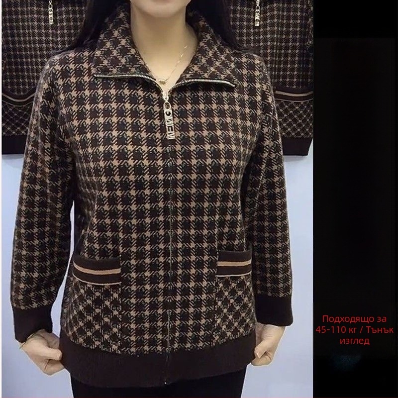 2025 зимно палто с цип за средна възраст жени, композитна тъкан 95%+, градски стил