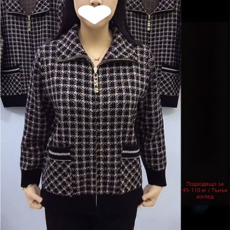 2025 зимно палто с цип за средна възраст жени, композитна тъкан 95%+, градски стил