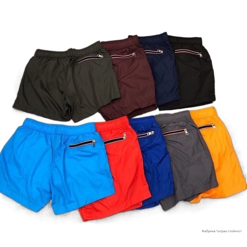 Плажни шорти едноцветни, полиестер, свободен стил, лято 2025