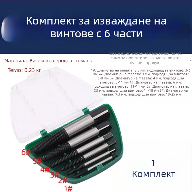 Екстрактор за счупени винтове за смесители и клапани – конусовиден инструмент с обратна резба