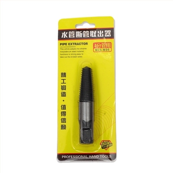 Комплект инструменти за извличане на счупени водопроводни части: тръбни участъци, глави на смесителя, гайки и фрагменти на триъгълен клапан