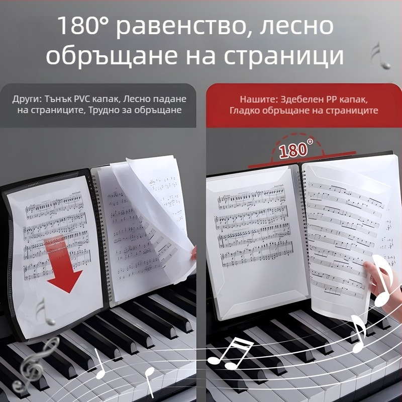 A4 Папка за ноти, PP материал, за нотни листове