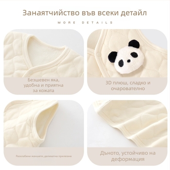 Детска жилетка, памук 95%, опростен стил, за деца 1–3 години, пролет 2025.