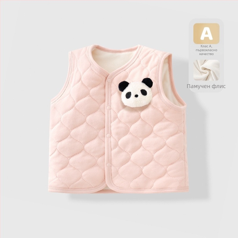 Детска жилетка, памук 95%, опростен стил, за деца 1–3 години, пролет 2025.