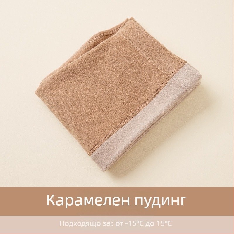Детски топли панталони за есен и зима, унисекс, флисово вътрешно, висока талия, памучна смес 41,8%.