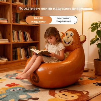 Надуваем диван-легло, преносим и лек, PVC с пухкава повърхност, за деца, модел Ktsf