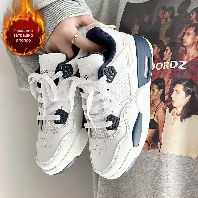 Баскетболни обувки за зимата, горна част от изкуствен PU, подметка PU, връзки за обувки, стил свободно време/спорт.