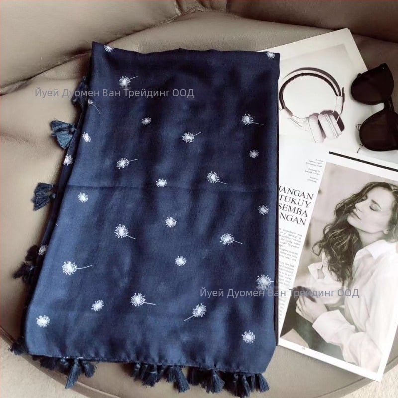 Плажен шал от полиестер, твил, за жени, топлина и слънцезащита