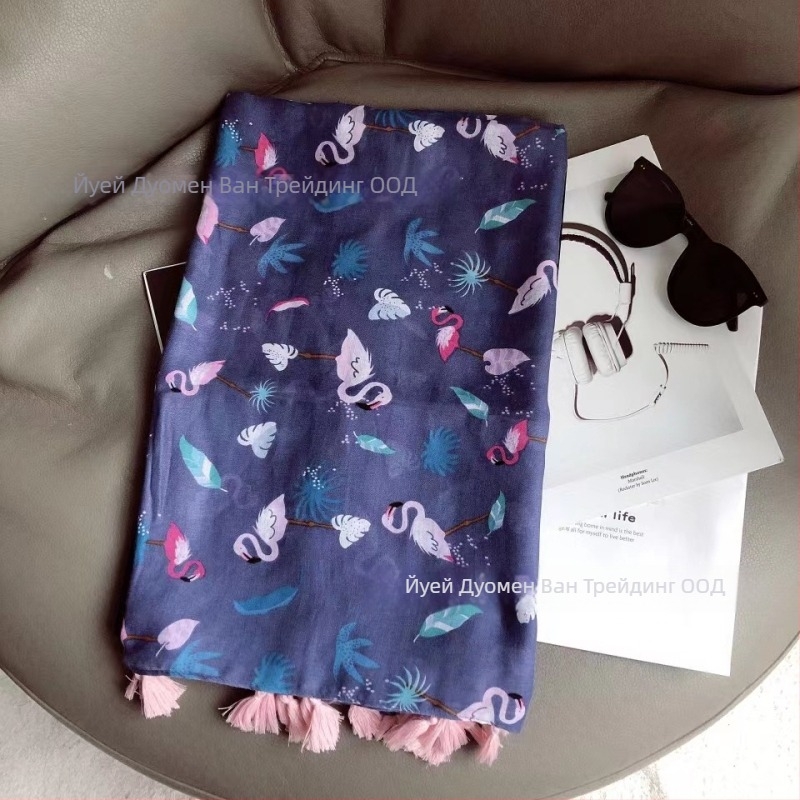 Плажен шал от полиестер, твил, за жени, топлина и слънцезащита