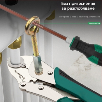 Tuosen клещи за демонтаж на тръби за подово отопление, стил клещи за тръби, стандартни характеристики