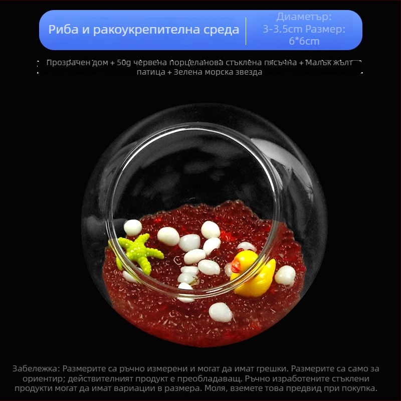Комплект аквариумни пейзажни декорации — стъклена конструкция; кръгъл стил; за наблюдение и укриване; аксесоари за аквариум