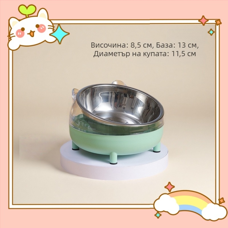 Хранителни прибори за домашни любимци — антипреобръщаща се керамична купа за хамстери и хранилка от неръждаема стомана