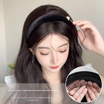 Перука с Camellia лента – къдрици с водни вълни, разглобяема Camellia лента за коса, U-образно покриване на половината глава, термоустойчива телена конструкция, естествен вид