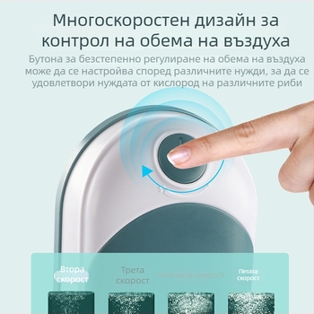 Jingye аквариумна кислородна помпа - двупортова, енергоспестяваща и безшумна аератор за аквариум