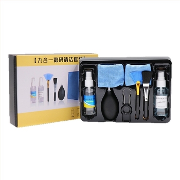 Деветчастен комплект за почистване на компютър: почистващ спрей за екран, почистване на корпуса на лаптопа и инструменти за почистване на клавиатурата; Модел Qjj-003; Бранд Tide competition; Съвместим с 21789048979