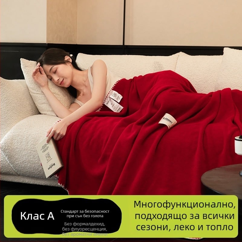 Кашмирово одеяло, модерен минималистичен стил, едноцветен модел, тегло 500–799 g, премиум качество, подходящо за всички сезони