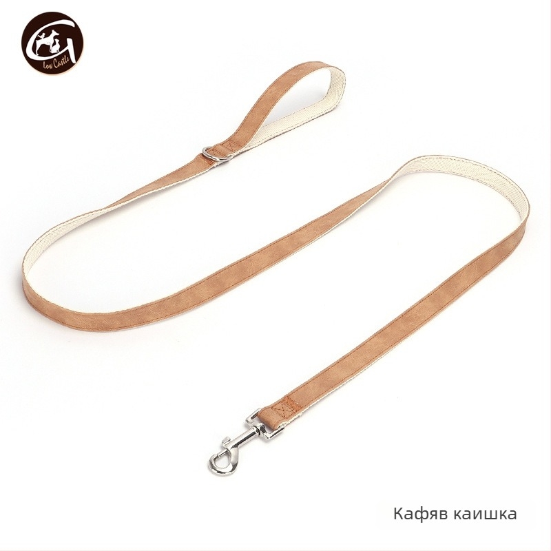 Кожен комплект кучешки нашийник и поводък, регулируем, Glow Castle / Flash Castle