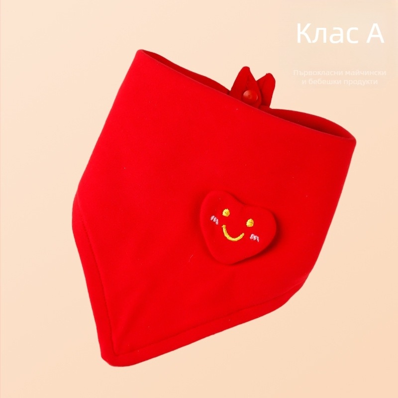 Триъгълна бебешка шалка (чист памук; абсорбираща; карикатурен принт; възраст 0–1 година)