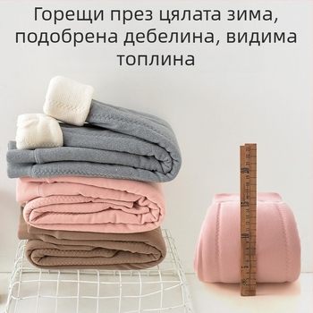 Детски термопанталони с флис за зима, унисекс, средна талия, полиестер 93%, материя Derong, за деца 3–8 г