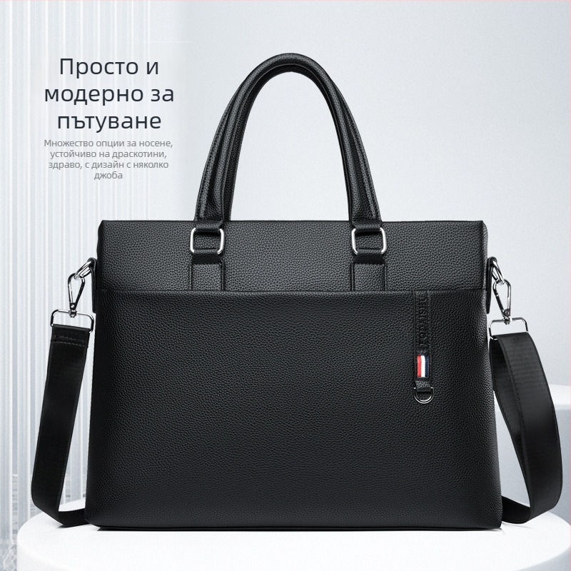 Бизнес чанта в стил градска простота, PU материал, подплата от платно, подходяща за бизнес пътувания