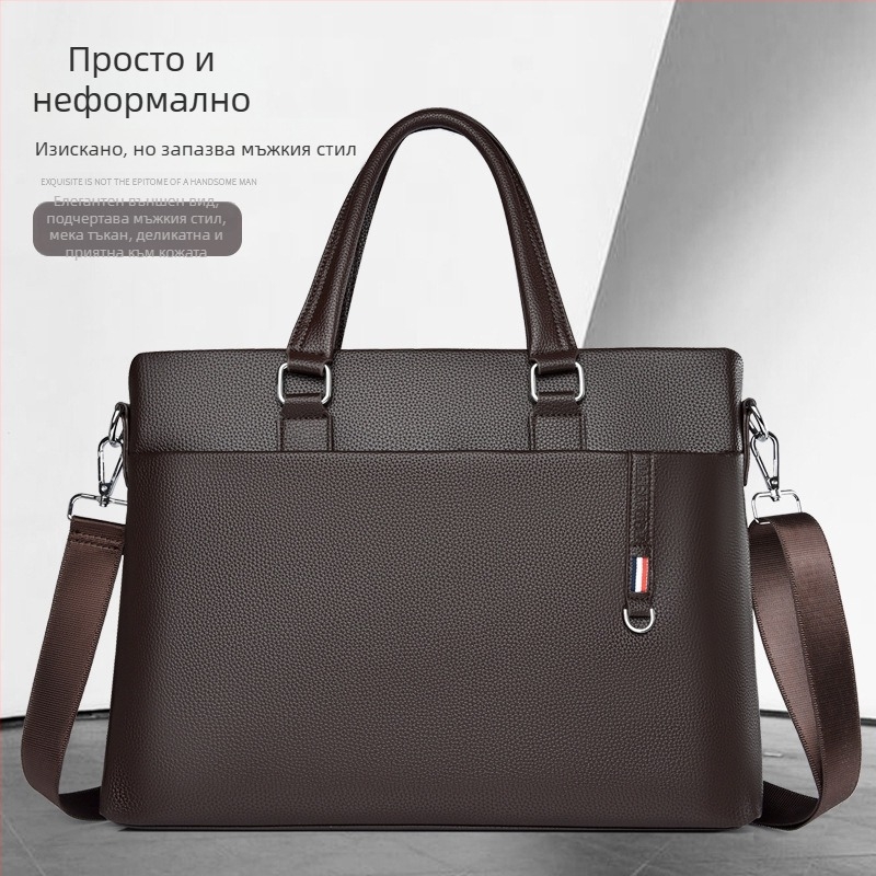 Бизнес чанта в стил градска простота, PU материал, подплата от платно, подходяща за бизнес пътувания