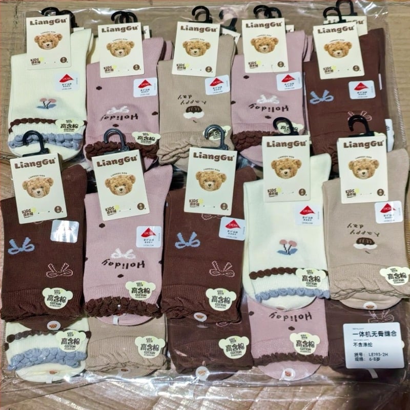 Детски памучни чорапи с жакардова шарка, дишащи и попиване на пот, средна дължина на тръбата, унисекс, за зимата.