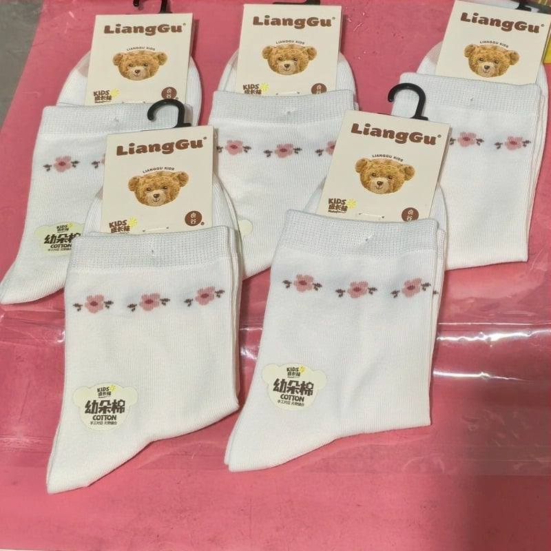 Детски памучни чорапи с жакардова шарка, дишащи и попиване на пот, средна дължина на тръбата, унисекс, за зимата.