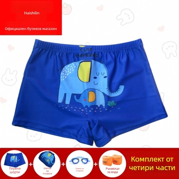 Детски плувни шорти за момчета – Hai Shilin, полиестер 88%, тегло 300 г/м², стил боксерки