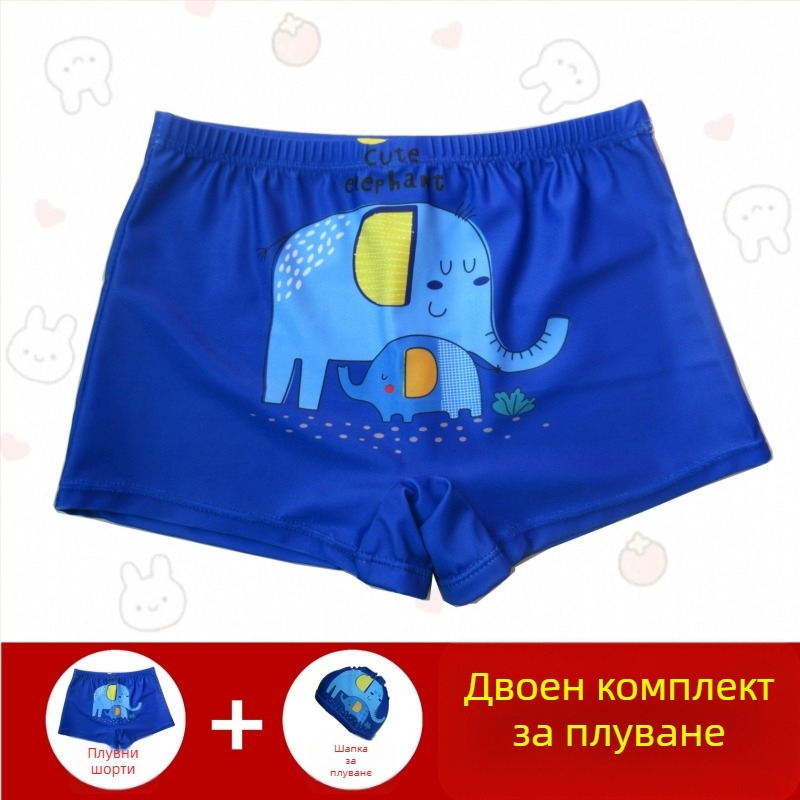 Детски плувни шорти за момчета – Hai Shilin, полиестер 88%, тегло 300 г/м², стил боксерки