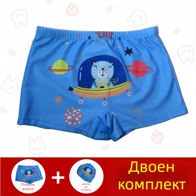 Детски плувни шорти за момчета – Hai Shilin, полиестер 88%, тегло 300 г/м², стил боксерки