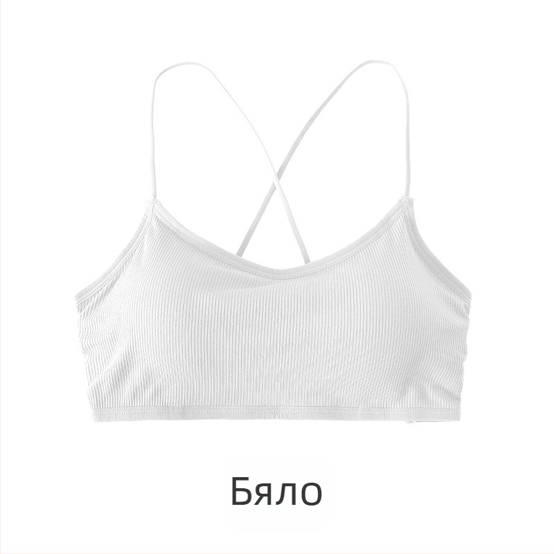 Вискозен бюстгъртник тип chest-wrap / Tube Top с пълни чашки, формовани чашки (горна тънка, долна по-дебела) и дишаща опора