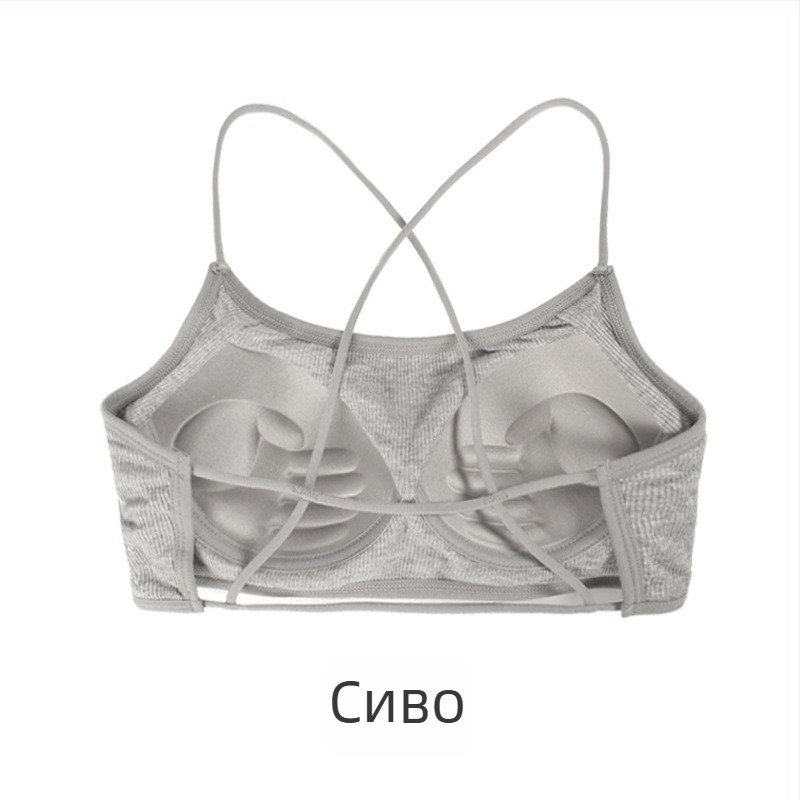 Вискозен бюстгъртник тип chest-wrap / Tube Top с пълни чашки, формовани чашки (горна тънка, долна по-дебела) и дишаща опора