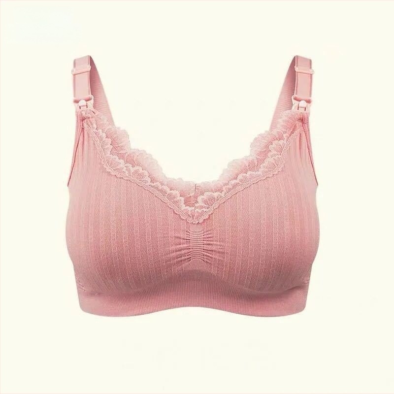 Blue Butterfly Модал бюстгальтер за кърмене, без жица, безшевен, дантелен кант, въздушни подложки, тънки чашки, фиксирани двойни презрамки