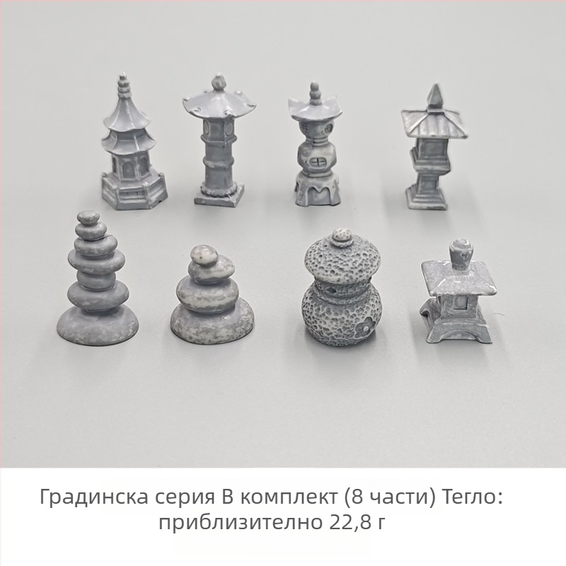 Миниатюрна ландшафтна украса от смола – античен стил градина с павилион, лотос, езерце и арков мост (Материал: смола; Тип материал: пластмаса, смола; Категория: занаяти от смола; Стил: карикатурен)