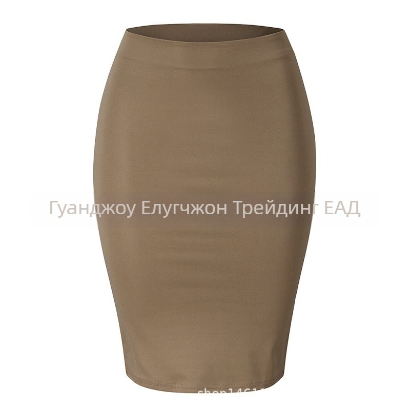 Пола с висока талия, средна дължина, полиестер, умерена еластичност, интелектуален офис стил