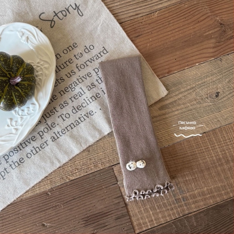 Детски трикотажни клинци за момичета, есенни, висока талия, дължина 9/10, 80% памук, комбинирана тъкан