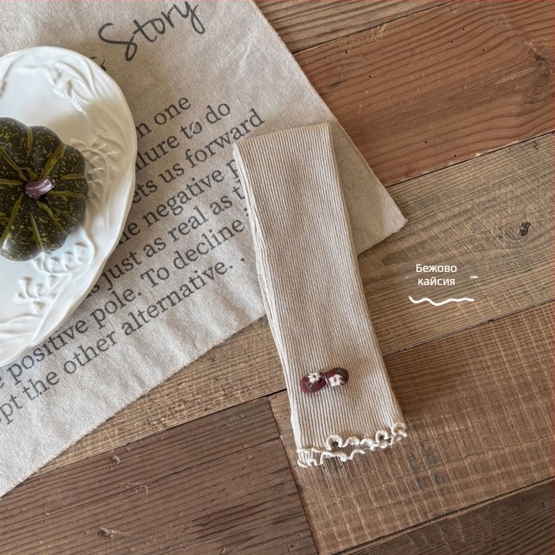 Детски трикотажни клинци за момичета, есенни, висока талия, дължина 9/10, 80% памук, комбинирана тъкан