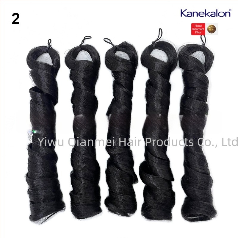 Перука с 5x френч къдрици, средна дължина, 240 g Kanekalon, естествен стил