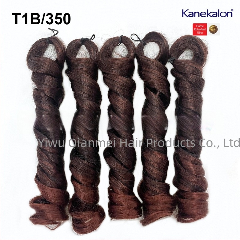 Перука с 5x френч къдрици, средна дължина, 240 g Kanekalon, естествен стил