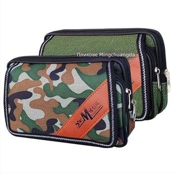 Мъжка поясна чанта за телефон - уличен стил, PU кожа, издръжлива на износване, подплатена полиестер-памук, марка Mingchuangda